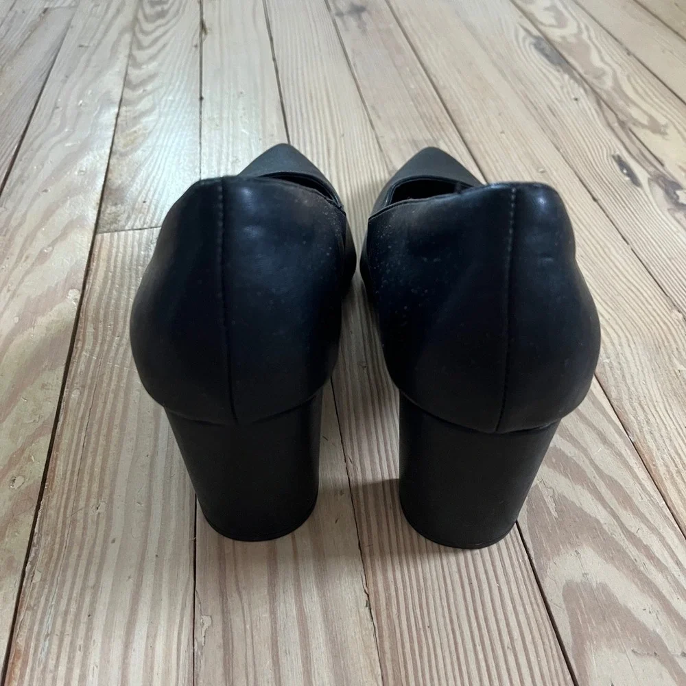 NWT‎ Lane Bryant Dream Cloud Black Pointed Toe Block Heel Neutral Work Pumps 9W